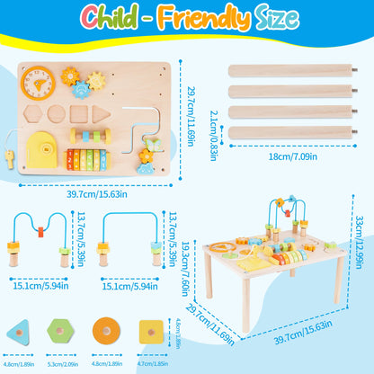 ATOYUS - Mesa de actividades para niños de 1 a 2 años, 8 en 1