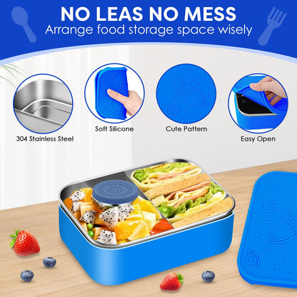 Caja Bento de acero inoxidable, 28.7 onzas, con divisor extraíble