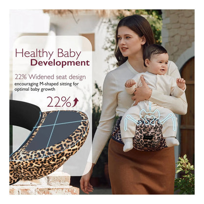 Momcozy Hip Seat Baby Carrier: Cintura Ajustable Leopard Print