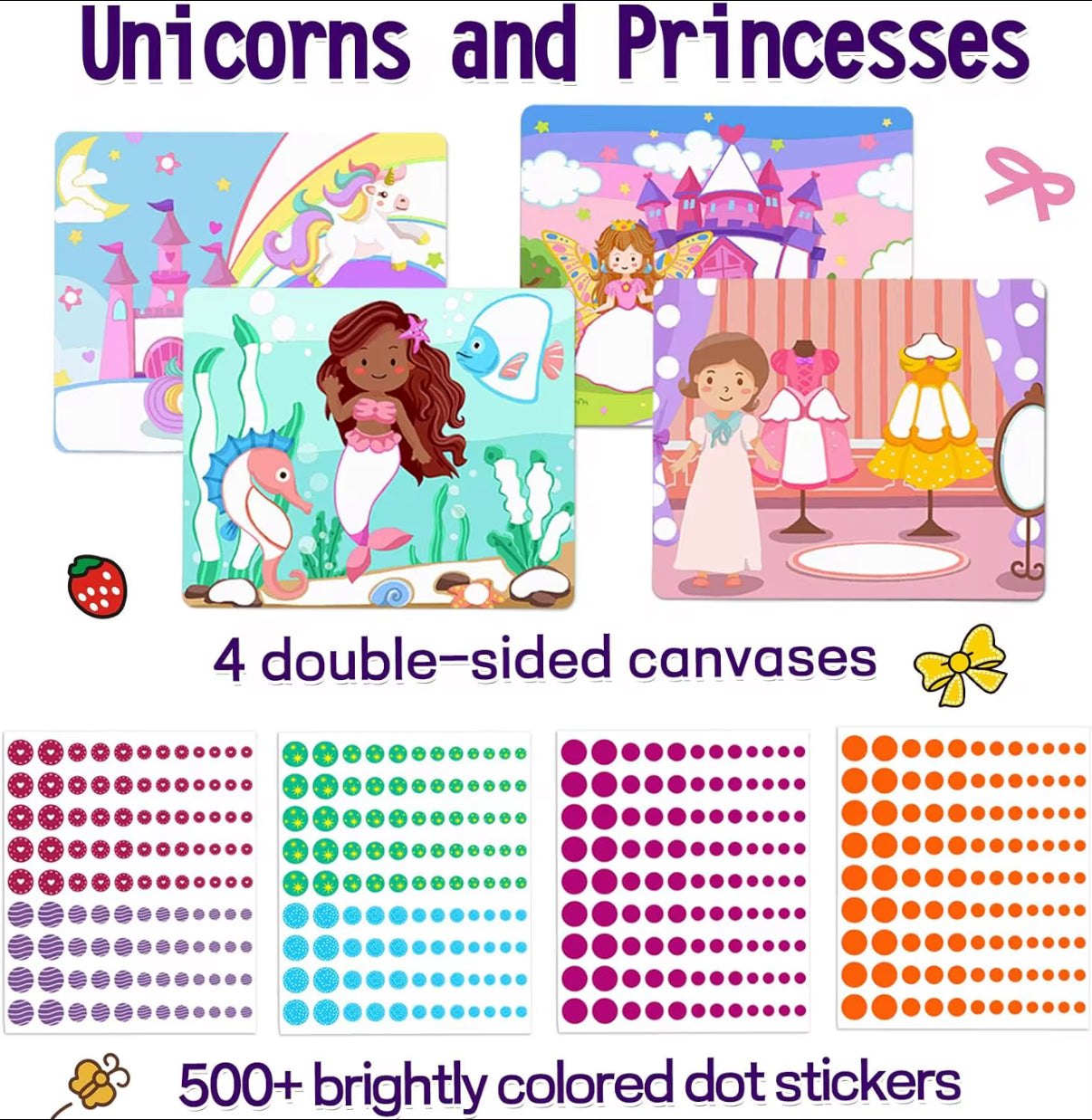 Dot It Sticker Art - Unicornios y princesas, diversión sin desorden