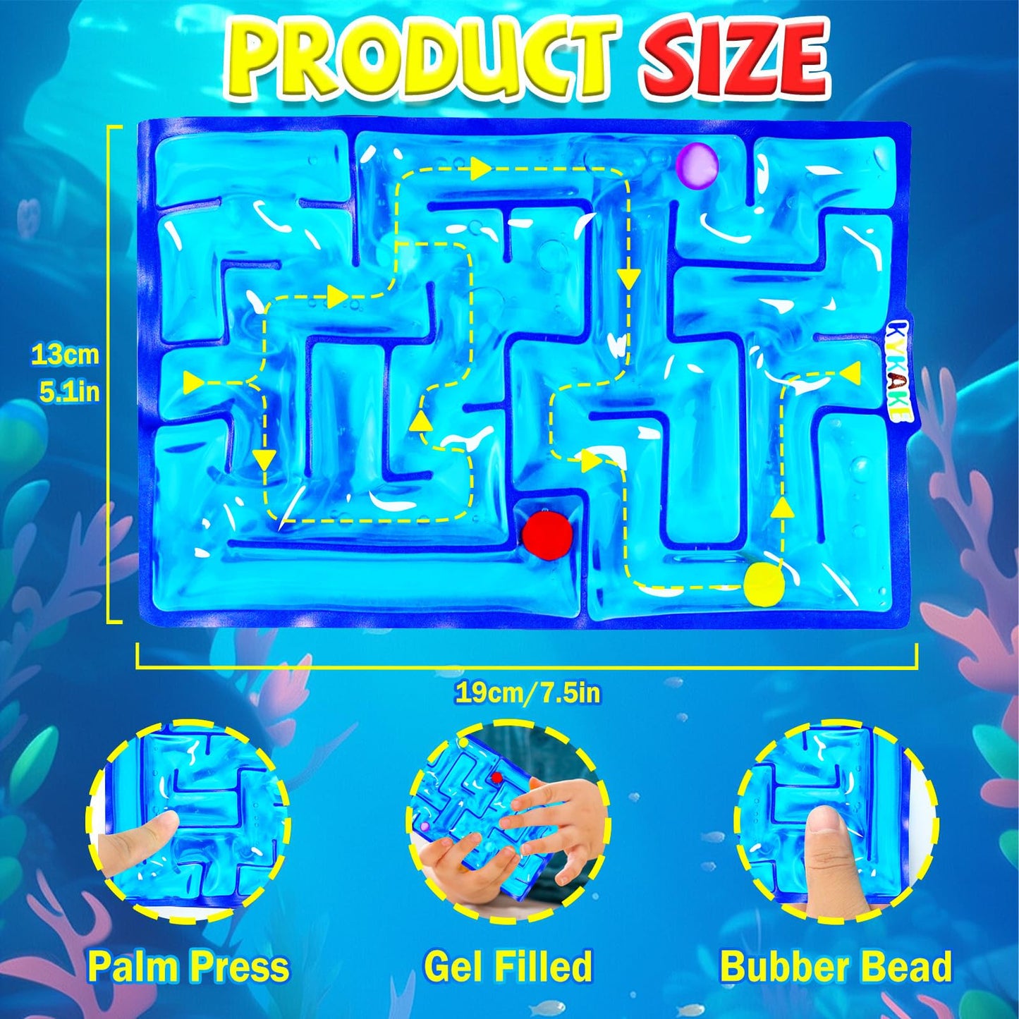 Juguete sensorial de laberinto, laberinto de mármol, relleno de gel