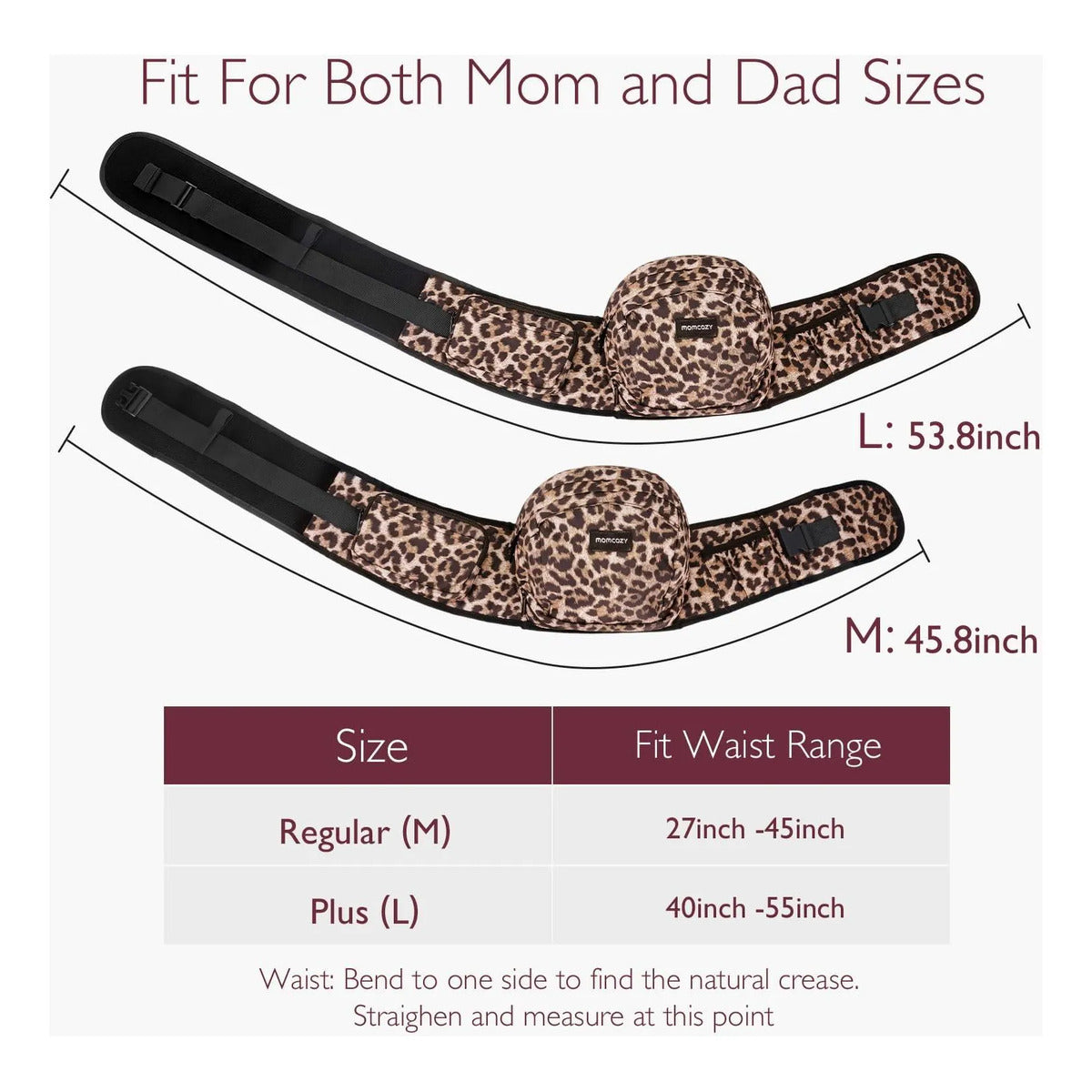 Momcozy Hip Seat Baby Carrier: Cintura Ajustable Leopard Print