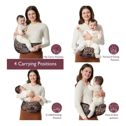 Momcozy Hip Seat Baby Carrier: Cintura Ajustable Leopard Print