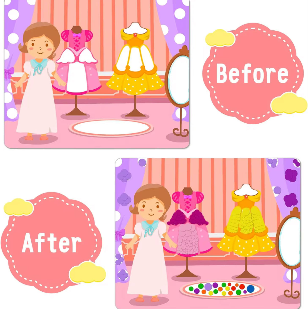 Dot It Sticker Art - Unicornios y princesas, diversión sin desorden