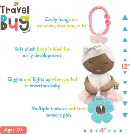 Travel Bug Juguete para bebé multisensorial con arrugas, múltiples texturas