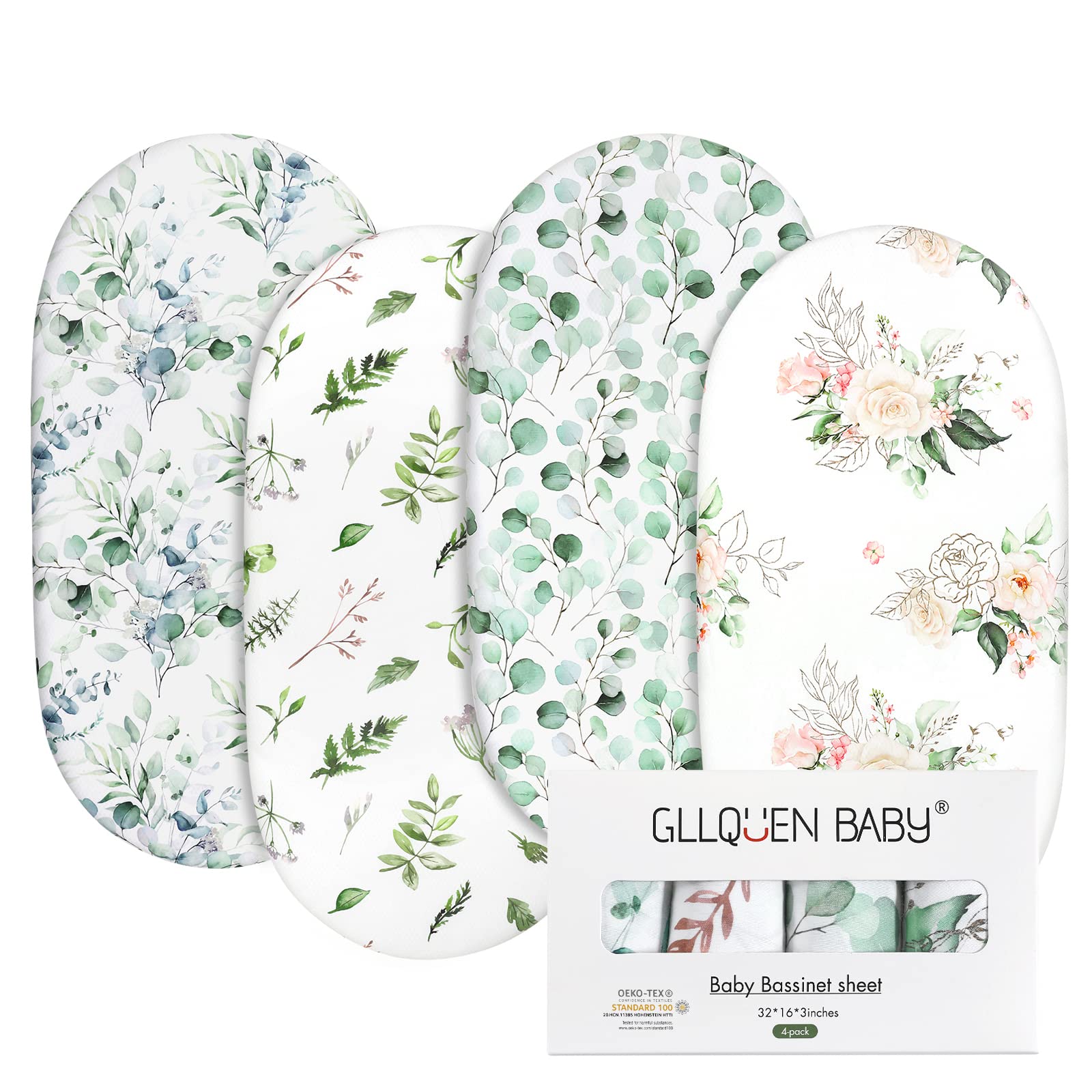 Gllquen Baby Paquete de 4 sábanas de moisés