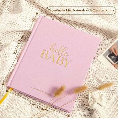 Lanpn Hello Baby Libro de Recuerdos, rosado