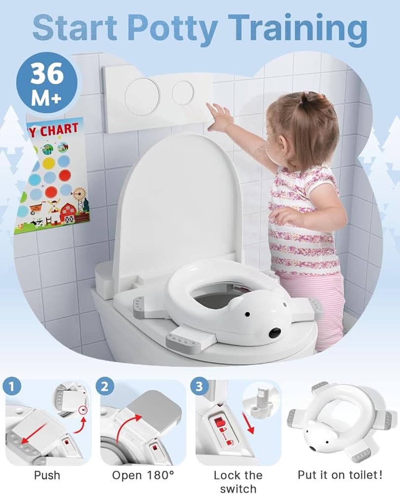Inodoro de entrenamiento para niños pequeños, asiento de entrenamiento 2 en 1