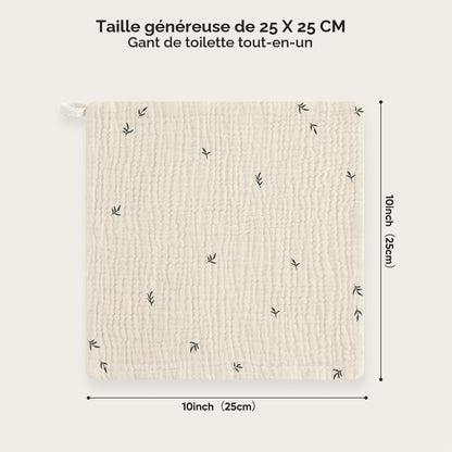 Bearmoss Paquete de 12 paños de muselina para bebé, 100% algodón, 10 x 10
