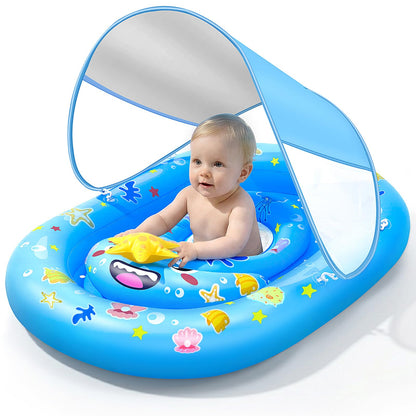 Flotador inflable de piscina para niños con protector solar UPF50+, 6-36 meses