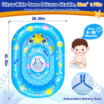 Flotador inflable de piscina para niños con protector solar UPF50+, 6-36 meses