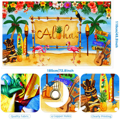 Tropical Luau - Paquete de decoración de fiesta hawaiana