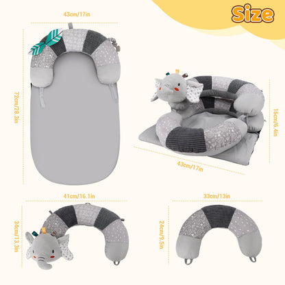 Almohada 3 en 1 con soporte para sentarse al bebé