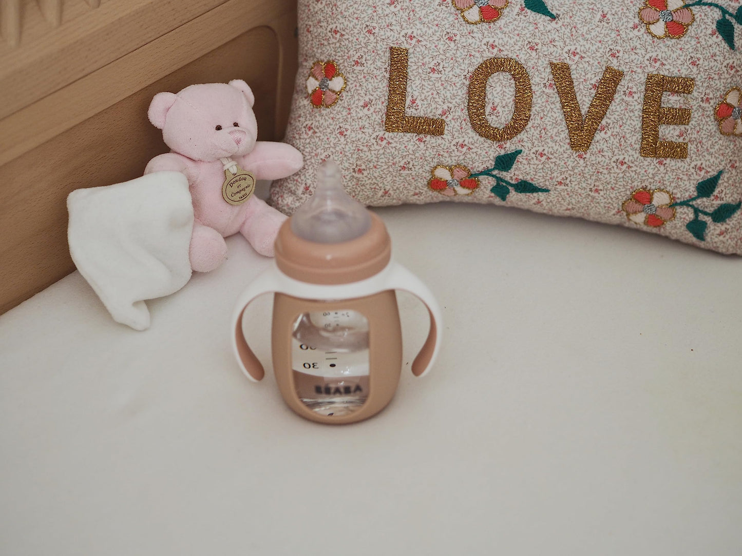 BEABA Vaso de vidrio 2 en 1 para entrenamiento de biberón a vidrio