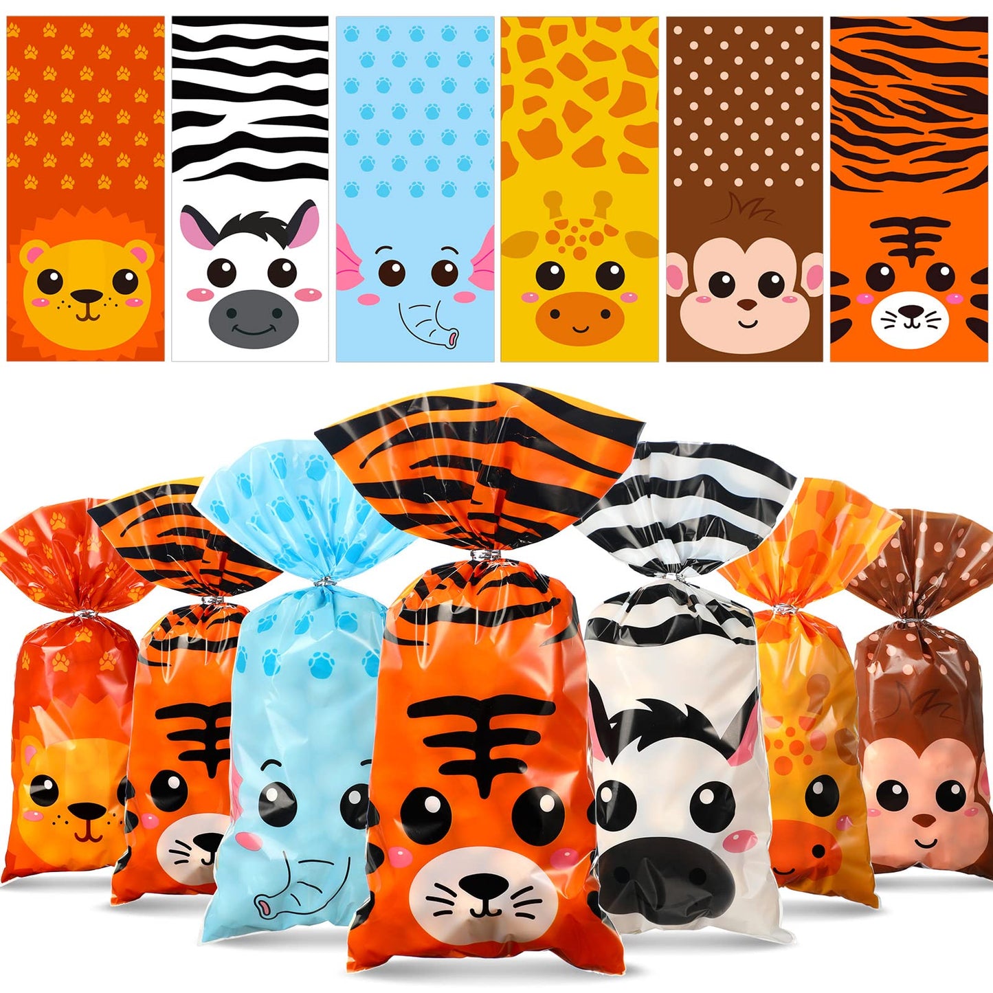 24 bolsas de golosinas para fiesta de animales de safari