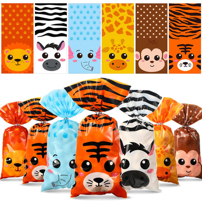 24 bolsas de golosinas para fiesta de animales de safari