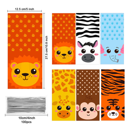 24 bolsas de golosinas para fiesta de animales de safari