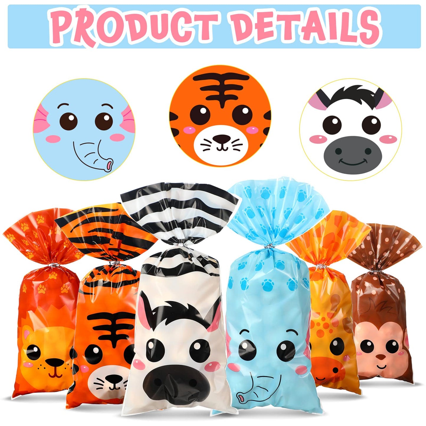 24 bolsas de golosinas para fiesta de animales de safari