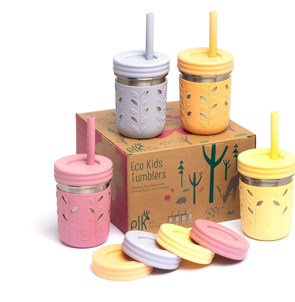 Copas de acero inoxidable de Elk and Friends | Tarro Mason de 10 onzas