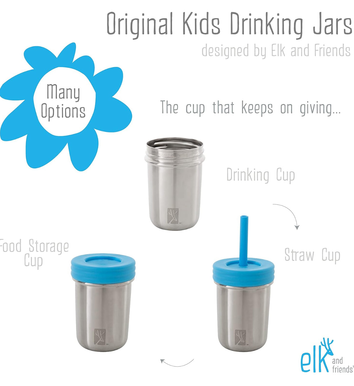 Copas de acero inoxidable de Elk and Friends | Tarro Mason de 10 onzas