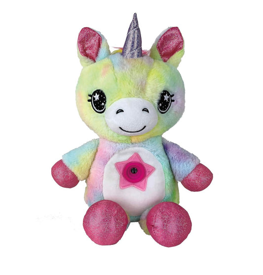 MYBO TV Star Belly Dream Lites – Peluche Unicornio 2 en 1 – Luz Nocturna calmante para niños