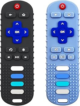 Paquete de 2 juguetes de dentición de silicona para bebés