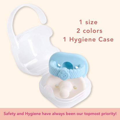 NatureBond Chupetes de silicona para bebé recién nacido (paquete de 2) + funda para chupete