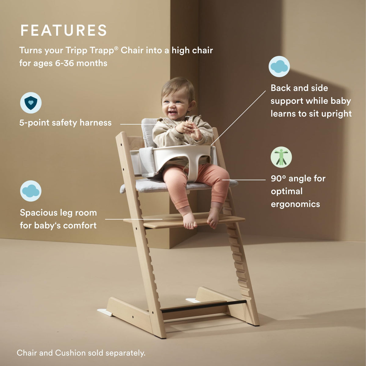 Stokke Tripp Trapp - Juego para bebé, edades de 6 a 36 meses, color blanco