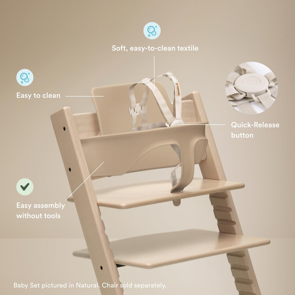 Stokke Tripp Trapp - Juego para bebé, edades de 6 a 36 meses, color blanco