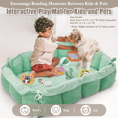 Manta de juegos y gimnasio de actividades de peluche 5 en 1 para bebés