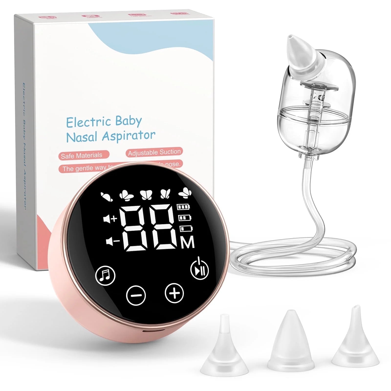 Aspirador Nasal Eléctrico de 9 Niveles con Música Suave y Luz Nocturna