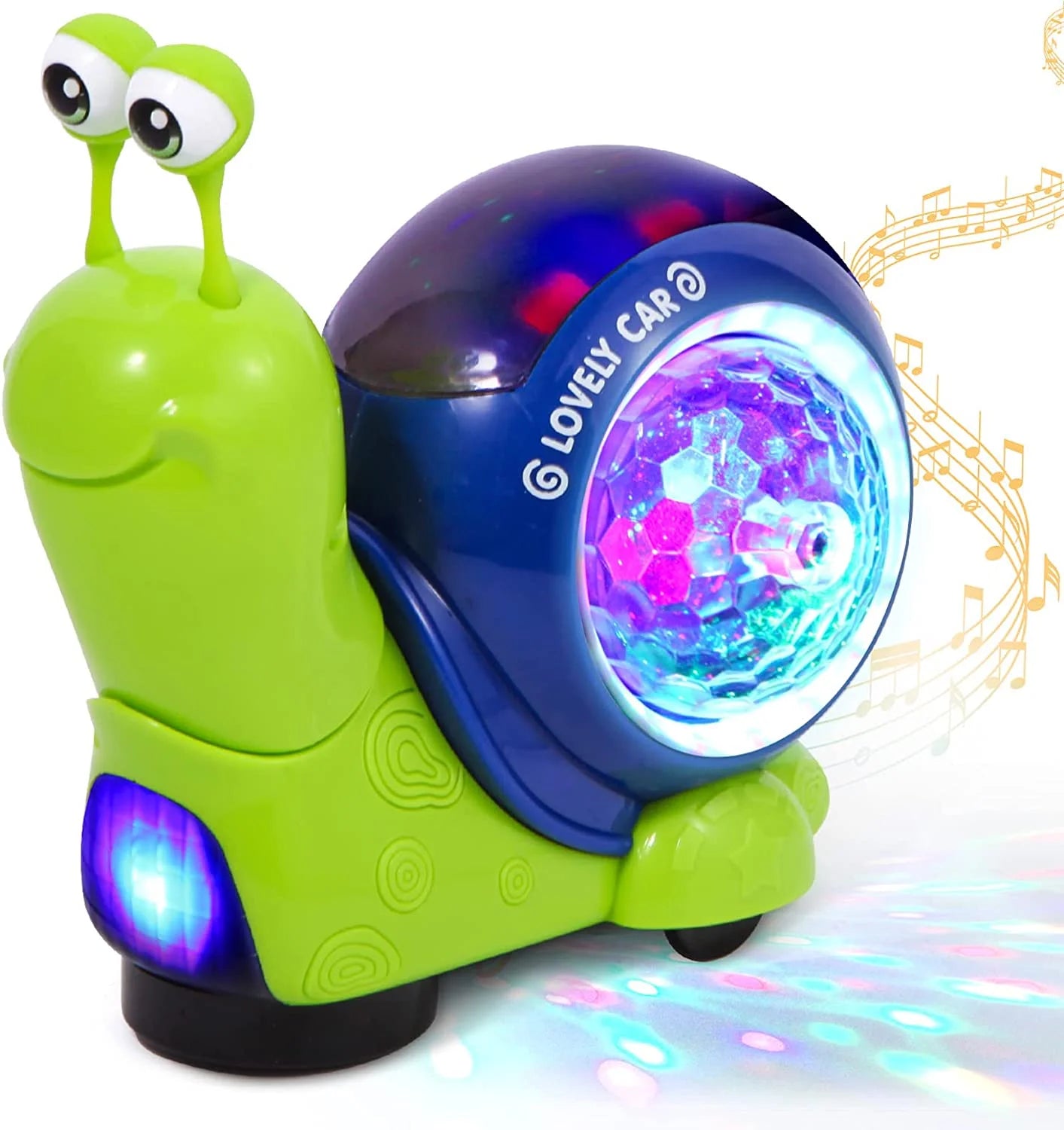 Juguete musical para gatear de caracol