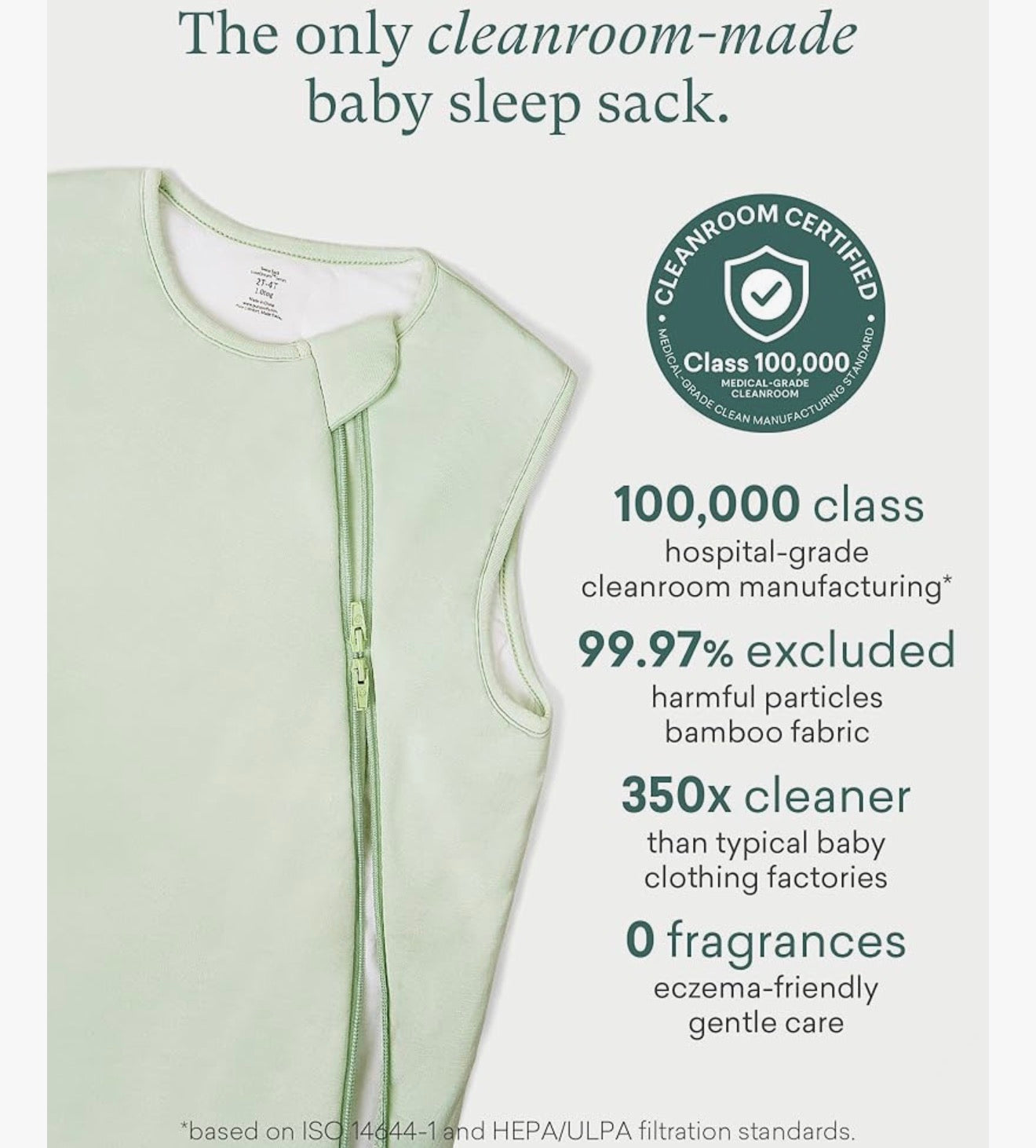 PurComfy Saco de dormir súper suave 1.0 TOG, Saco de dormir premium de viscosa de bambú, 0-3 meses
