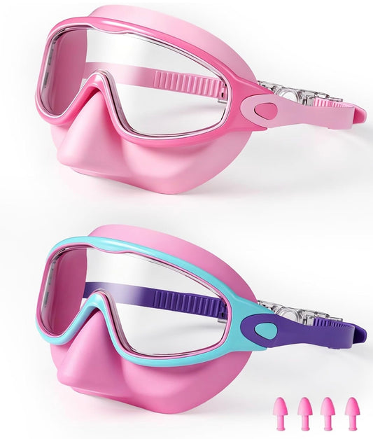 Gafas de natación para niños de 3 a 15 años con tapones para los oídos