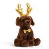 FAO Schwarz Cheers 4 Antlers Chocolate Labrador 12"