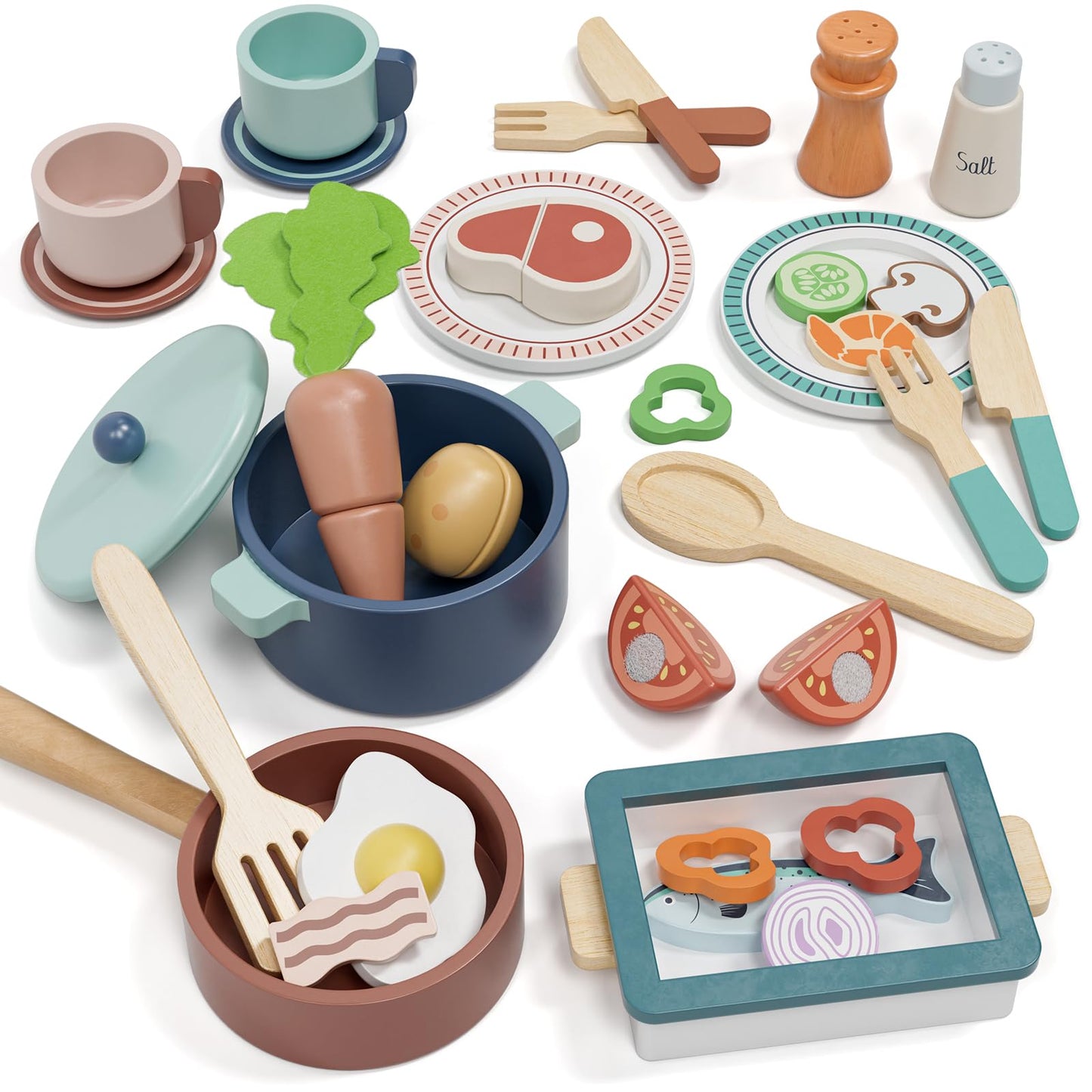 Lehoo Castle - Accesorios de cocina de madera para jugar