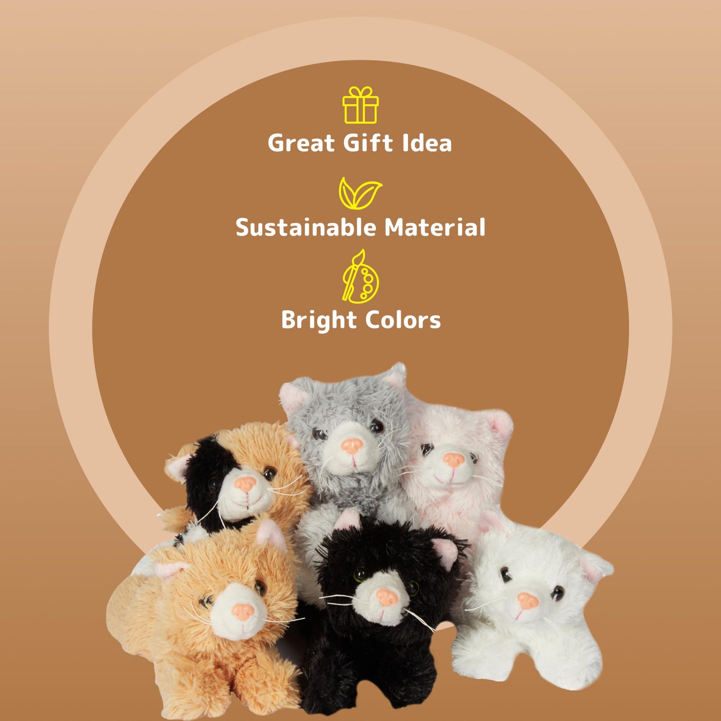 PREXTEX - Gato de peluche realista de 15 cm con detalles realistas