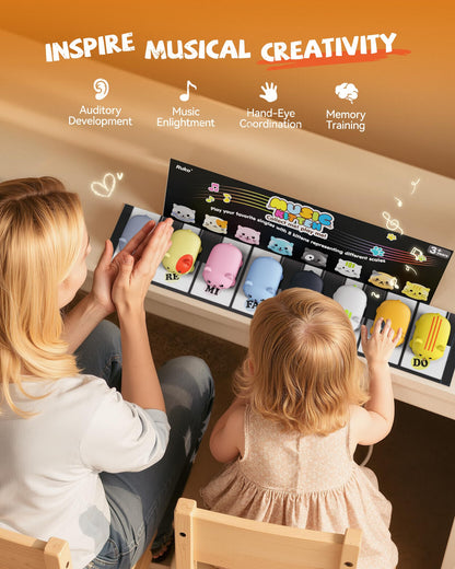 Instrumento musical educativo interactivo de 8 teclas «Press & Play»