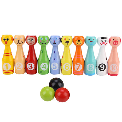 Jueguete educativo para niños Bolos de botella de bolos para niños en madera