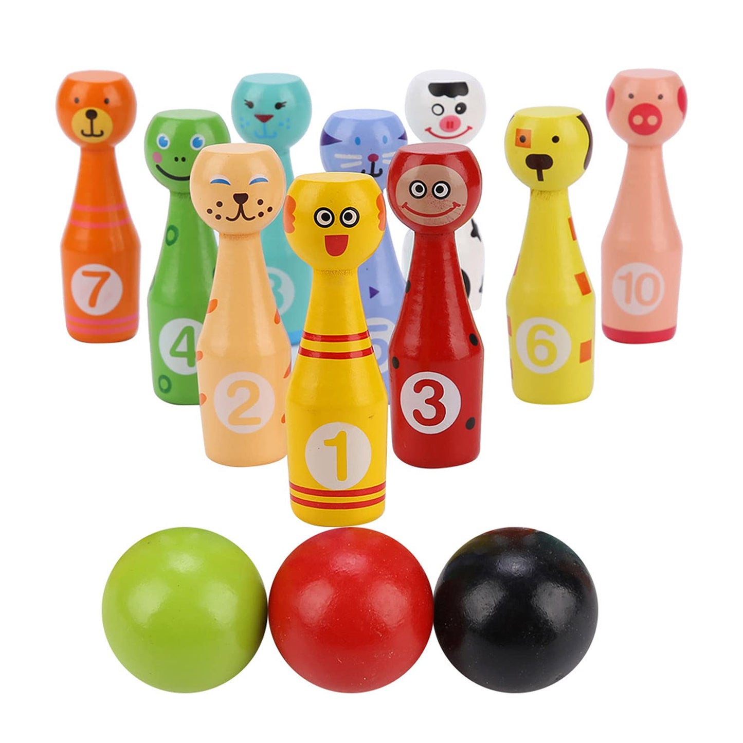 Jueguete educativo para niños Bolos de botella de bolos para niños en madera