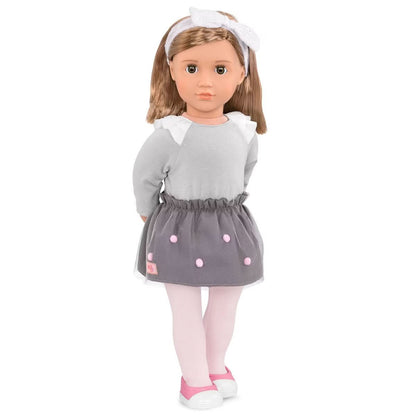 Muñeca de moda de 18" de Our Generation Bina con falda de pompones