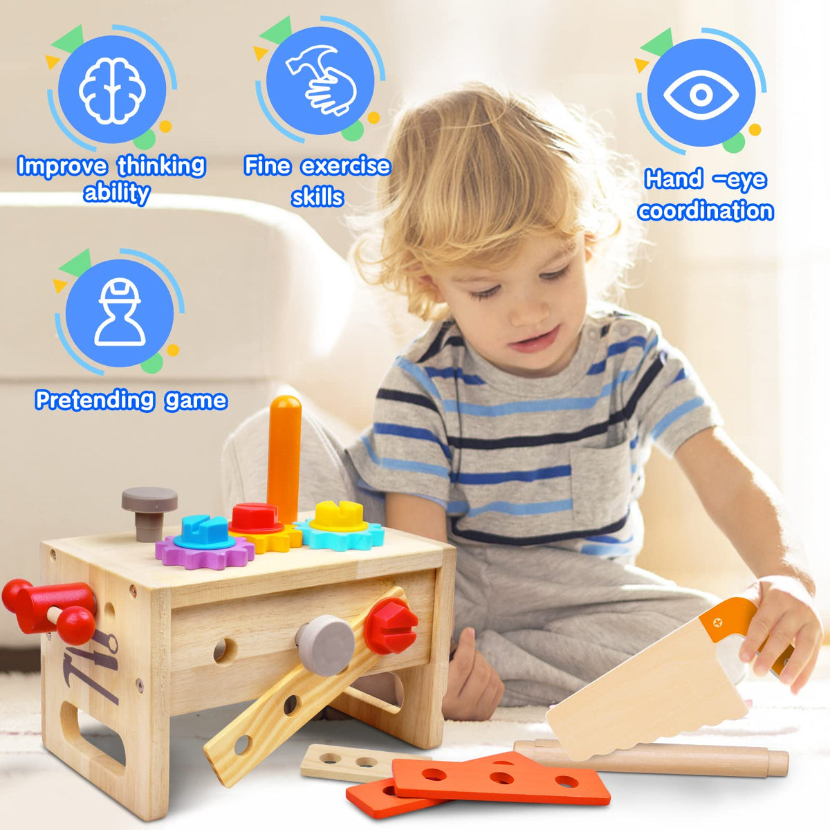 Juego de herramientas para niños: 29 piezas