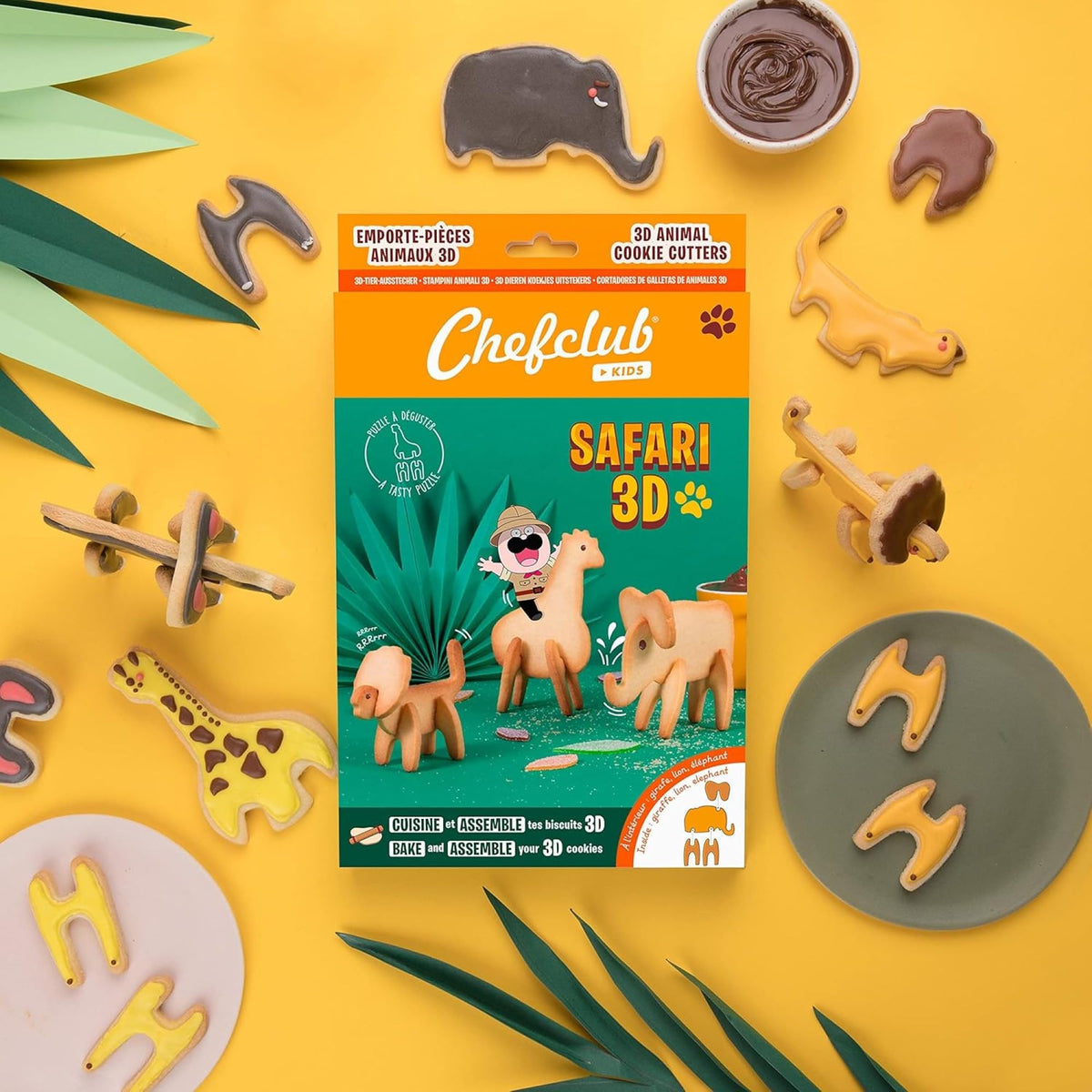 Chefclub Kids - Set de cortadores de galletas: Animales en 3D