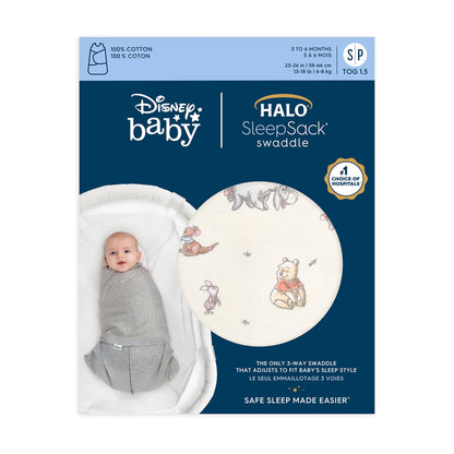 HALO Disney Winnie Pooh Baby Saco de dormir 100% algodón, 1.5tog- 3-6 meses