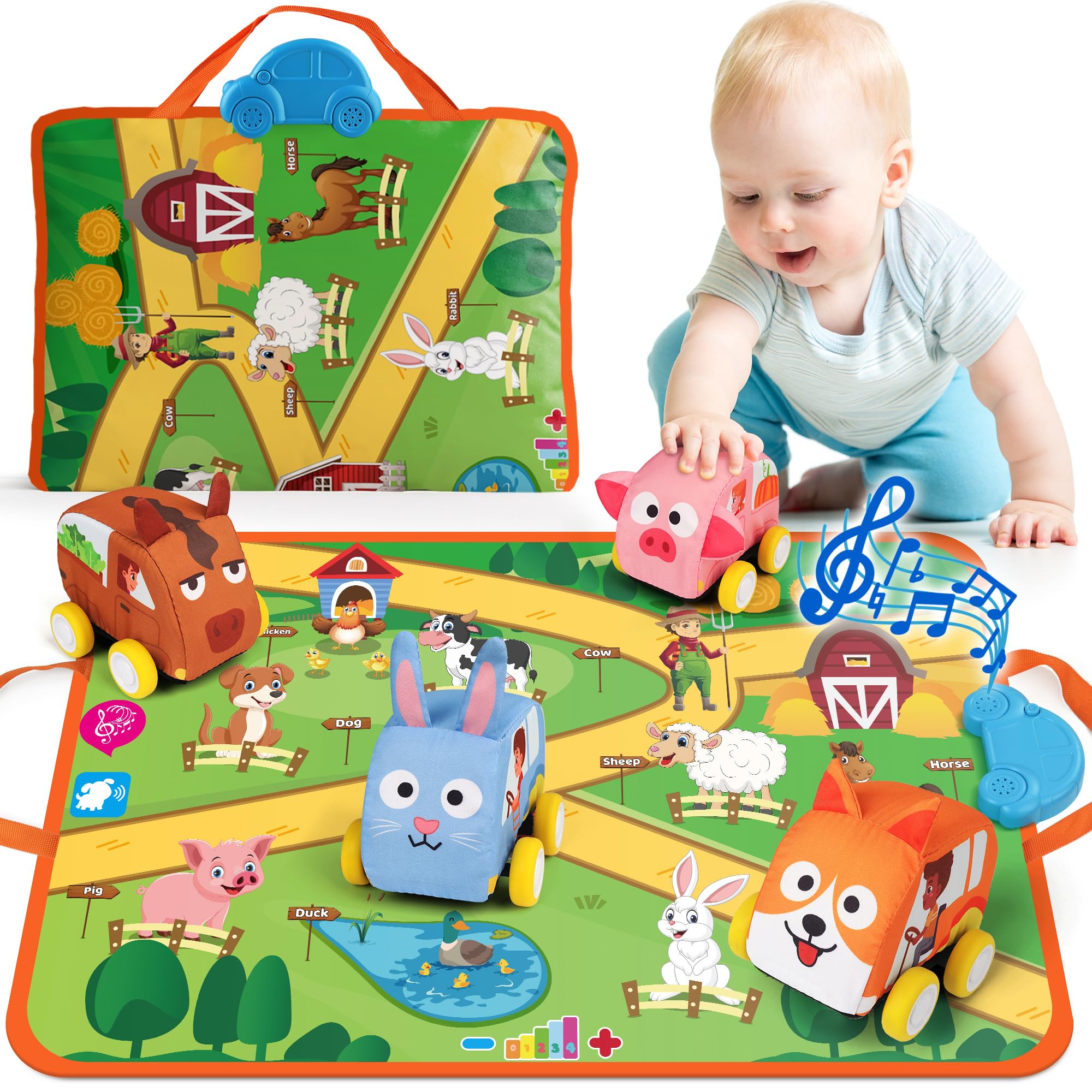 Tapete de juego de coches musicales Coogam