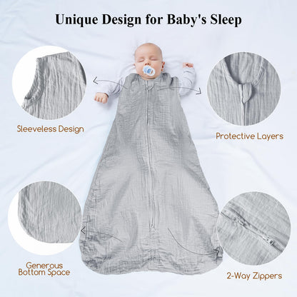 David's Kids - Saco de dormir para bebé de 12 a 18 meses, 100% algodón, TOG 0.5