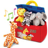 Bundaloo Plush Mini Zoo Playset - Jirafa, Elefante, León, Cebra - Animales Interactivos