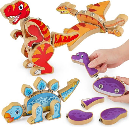 Juguetes de construcción de dinosaurios encajables Coogam