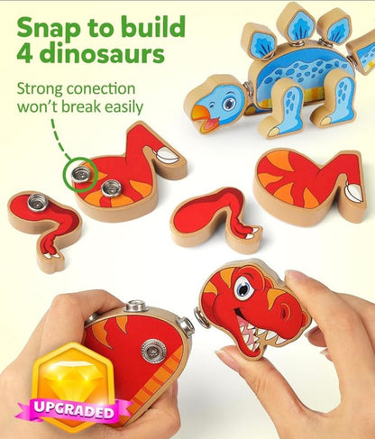 Juguetes de construcción de dinosaurios encajables Coogam
