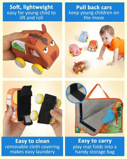 Tapete de juego de coches musicales Coogam